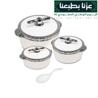 طقم حافظات طعام 3 قطع مع ملعقة 1500/2000/2500مل