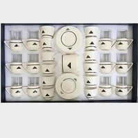 طقم كاسات ضيافة فاخر 38 قطعة بيج