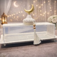 صحن تقديم رمضاني مستطيل بغطاء اكريلم مضيئ