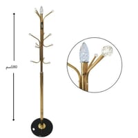 علاقة ملابس حديد ذهبي بكريستال قاعدة اسود