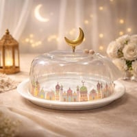 صحن تقديم زجاجي بطابع رمضاني كبير