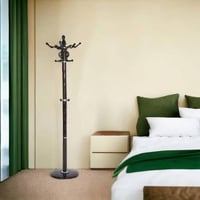 علاقة ملابس طوليه فاخره لون الخشبي رمادي