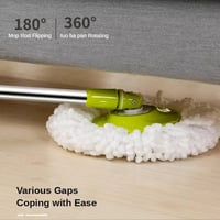 ممسحة دوارة 360درجة مع دلو استيل اخضر / ازرق