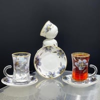 طقم فناجين وبيالات 36 قطعة منقوش