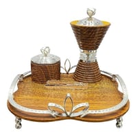 طقم مبخرة ضيافة انيقة عودي فضي
