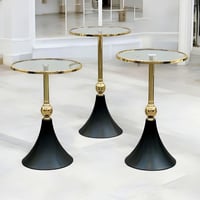 طقم طاولات خدمة 3 حبات مدور مختلف المقاسات ذهبي مع...