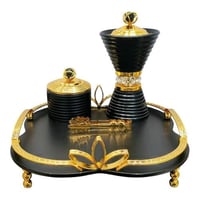 طقم مبخرة ضيافة انيقة اسود مذهب