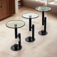 طقم طاولات خدمة 3 قطع بسطح قزاز