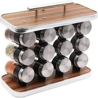 حامل توابل محمول مع 12 جرة توابل