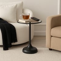 طاولة خدمة انيقة برأس زجاجي وإطار معدني