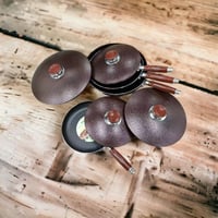 طقم مقلاه 4 قطع لون بني غامق بمقاسات متعددة