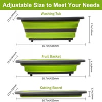 لوح تقطيع مع صفاية قابل للطي