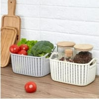 طقم سلال تخزين مستطيلة مكون من 6 قطع. متعدد الألوا...