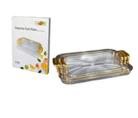 طقم تبسي اكريليك شفاف بمقبض ذهبي مكون من 3 قطع