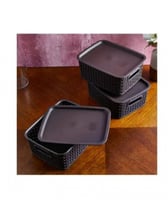 سلة تخزين بغطاء من 6 قطع 25x20x10سم متعدد الالوان