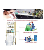 رف تخزين للمرحاض من 3 طبقات أبيض