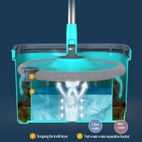 ممسحة ارضيات دوارة مع سطل مقسم للماء النظيف و المت...