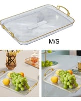 طقم تبسي اكريليك شفاف بمقبض ذهبي مكون من 3 قطع