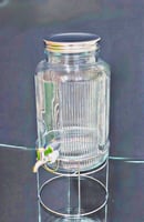 جك عصير زجاجي بحنفية وقاعدة بسعة ﻿5.6لتر