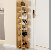 منظم أحذية حديد 8 طوابق ذهبي مطفي