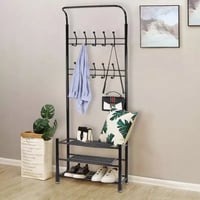 علاقة ملابس مع 3 رفوف متعددة الوظائف