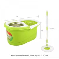 ممسحة دوارة 360درجة مع دلو استيل اخضر / ازرق