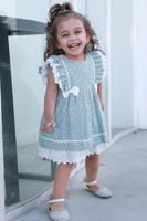 فستان بناتي أزرق دانتيل