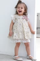 فستان بناتي طبقات مورد 1349