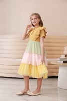 فستان اصفر بناتي