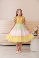 فستان اصفر بناتي