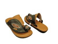 نعال شبابي 007 اصفر زيتي مطرز