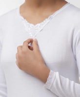 بيجامة الاصيل بناتي دانتيل ابيض