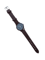 ساعة جلد شبابي ولادي عقارب