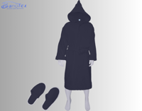 طقم روب استحمام بانوتكس مع قبوع قطن 100% - 3 قطع