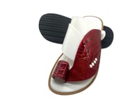 نعال وطني رجالي ابيض على عنابي T13