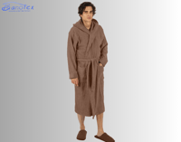 طقم روب استحمام بانوتكس مع قبوع قطن 100% - 3 قطع