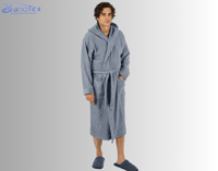 طقم روب استحمام بانوتكس مع قبوع قطن 100% - 3 قطع