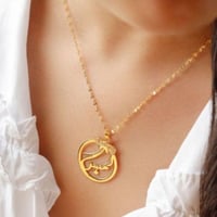 سلسال مطلي ذهب عيار 21 بدلاية دائرية مع اسم من اخت...