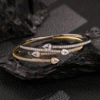 ZAKOL كلاسيكي اثنين قطرة الماء الزركون سوار مفتوح...