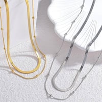 ‎قلادة عتيقة مسطحة للنساء ، قلادة ربط الثعبان ، لو...