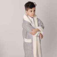 فروة شتوية للاطفال رمادي ولادي بناتي