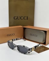 نظارة gucci - إطار رمادي منقط - عدسة أسود
