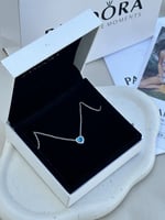 سلسال باندورا PANDORA كريستالة بـ لون السماء