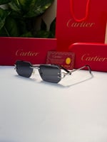 نظارة Cartier- اطار اسود- عدسه اسود مدرج