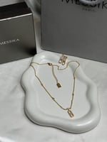 سلسال MESSIKA معدن ذهبي بكريستالات