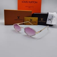 نظارة لويس فيتون اطار ذهبي - عدسة وردي مدرج