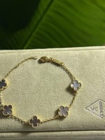 إسوارة Van cleef حجم صغير - ذهبي -فيروزي