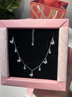 سلسال الفرشات أزرق فضة عيار 925