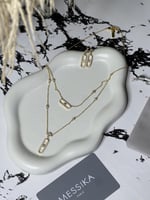 سلسال MESSIKA معدن ذهبي بكريستالات