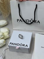 خاتم باندورا PANDORA فضي كرستالة فضي